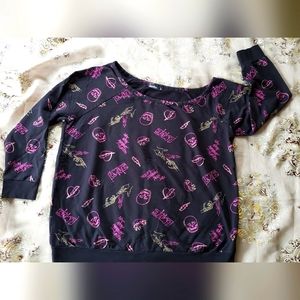 Torrid Lovesick off the shoulder sweatshirt,  sz 2